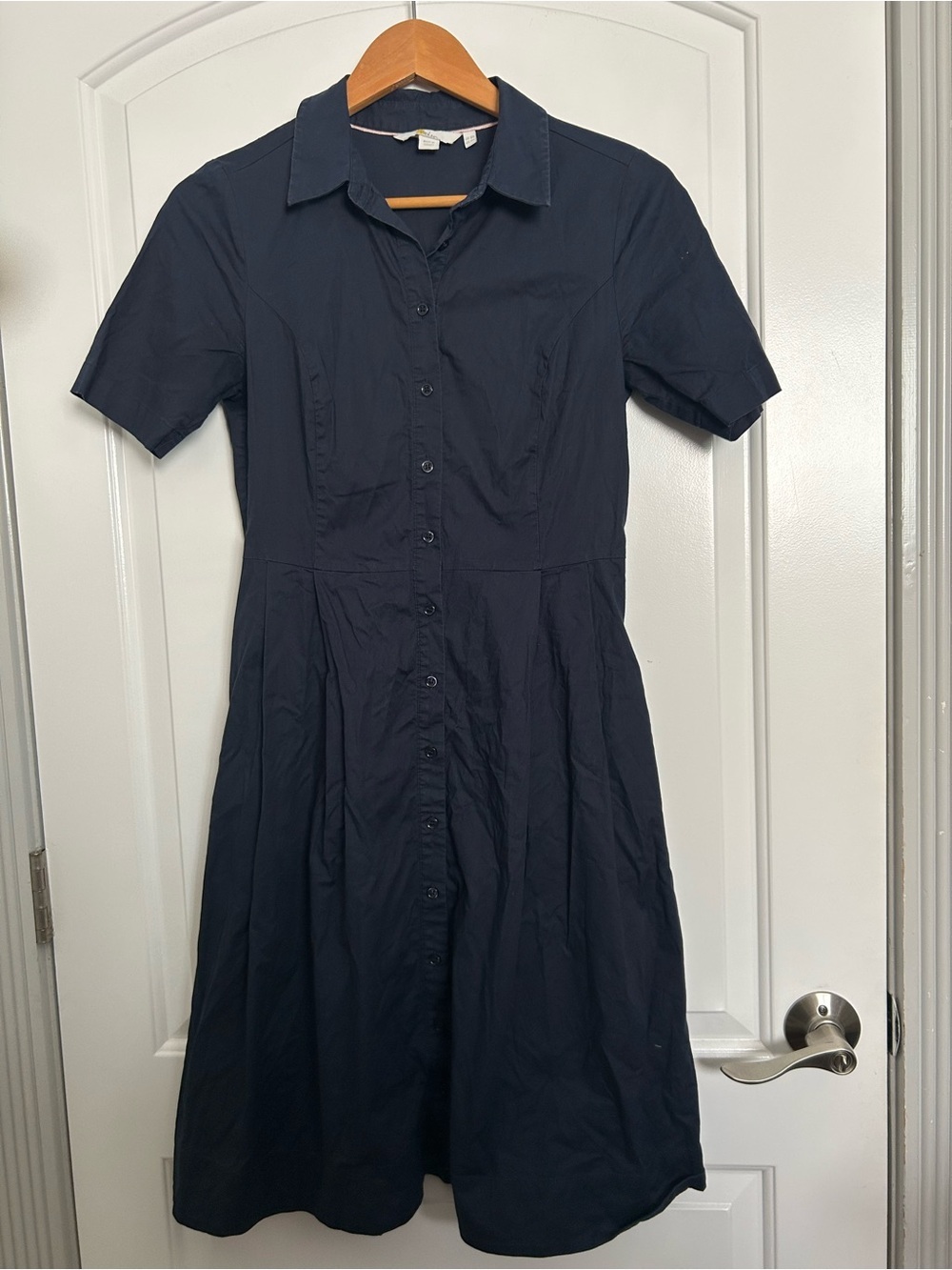 Boden Bridget Ponte Short Mini Dress Navy Size 4 Chic Preppy 90s Minimalist